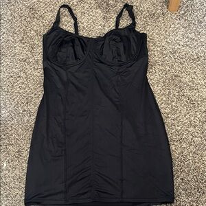 Black Skims Mini Stretch Satin Dress